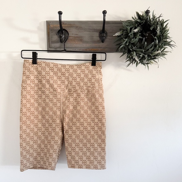 Anine Bing Tan Logo Bike Shorts M - Picture 1 of 5